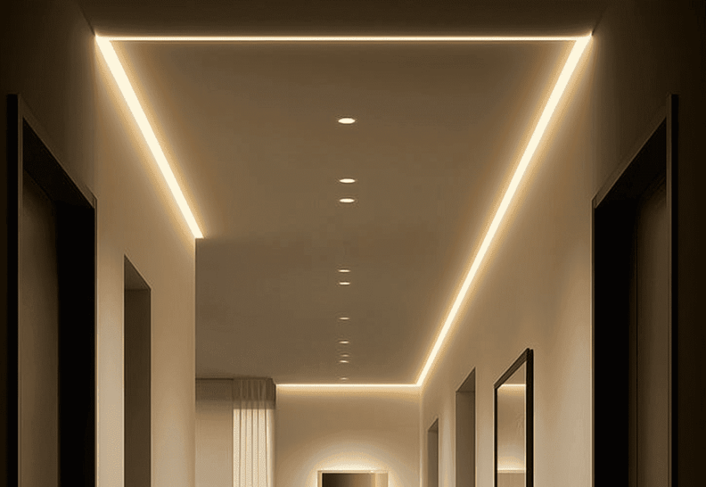 Особенности организации освещения в комнате с натяжными потолками Особенности организации освещения в комнате с натяжными потолками