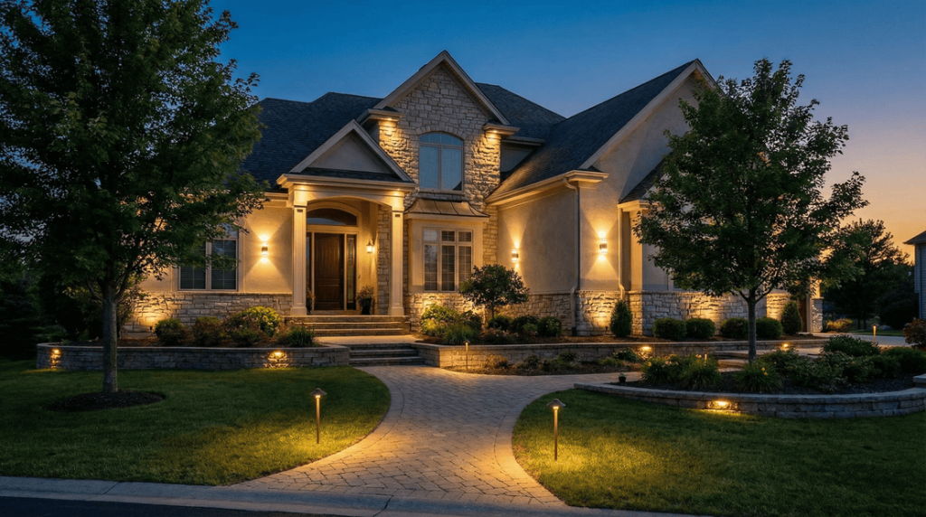 Расчет стоимости и экономия на подсветке дома