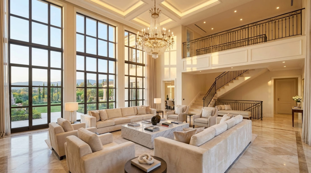 Принципы расстановки мебели в высоком пространстве