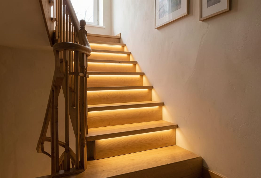 Виды освещения лестницы в частном доме Виды освещения лестницы в частном доме