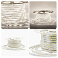 17-40 Светодиодная лента 220В, 8Вт/м, smd2835, 120д/м, IP65, 600Лм/м, размер 13,5х7мм, 50м, д/б, 4000К, оболочка из полупрозрачного ПВХ