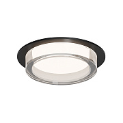 16-105 Светильник точечный, встраиваемый Shine под светодиодную лампу, 230В/50Гц, GX 53, max 15Вт, IP20, Ø105х42 (врезн. отв. 95мм), черный, алюм.+ акрил, лампа в комплект не входит