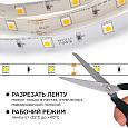 10-41 Комплект светодиодной ленты 12В с аксессуарами (блок, коннектор), smd 5050, 30 д/м, IP20, 5м, теплый белый