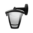 11-178 Светильник садово-парковый, светодиодный, настенный вниз, «Дели 2», 8Вт, 4-х гранный, 720Лм, 6500К, пластик, черный, прозрачный поликарбонат, 164х192х223мм, ДБУ 07-8-002 У1.