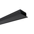 08-02-Ч Профиль алюминиевый для светодиодной ленты 10мм, прямой, встраиваемый, черный, 22х6мм, 2м (рассеиватель матовый, заглушки - 2шт.)