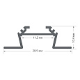 08-07-01Ч Профиль алюминиевый для светодиодной ленты, анод., угловой, накладной, черный, 28,5х10,4мм, 1м, шир. ленты до 10мм, без упаковки (без рассеивателя, без заглушек).