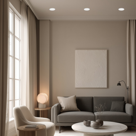 06-16 Светодиодная панель встраиваемая круглая 220В, 7Вт, 560Лм, CRI:80Ra, Ф95/75мм, алюминиевый корпус, изолированный драйвер, 4500К