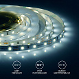 00-02 Светодиодная лента, 12В, 4,8Вт/м, smd3528, 60д/м, IP20, 280Лм/м, ширина подложки 8мм, 5м, холодный белый