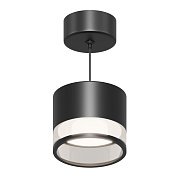 16-203 Светильник потолочный, подвесной Sunrise под светодиодную лампу, 230В/50Гц, GX 53, max 15Вт, IP20, Ø83х70 (длина шнура - 1м), черный, алюм.+ акрил, лампа в комплект не входит