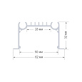 08-27-01 Профиль алюминиевый для светодиодной ленты, анод., П-образный , врезной, серебро, 62х32мм, 2м, шир. ленты до 28мм, без упаковки (без рассеивателя, без заглушек).