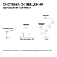 45-01 Шинопровод однофазный, накладной/подвесной, 230В/50Гц, IP20, 1000х42х18мм, белый, алюминий, в комплекте крепёж, токоввод, заглушка