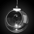 FT-13-01 Фитосветильник подвесной, светодиодный, стеклянный шар Ø150мм, 220В, 1Вт, кабель 1м, черный (без наполнения)