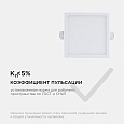 06-25 Светодиодная панель встраиваемая квадр. 220В, 8Вт, CRI:80Ra, 640Лм, 95*75мм,  алюминиевый корпус, изолированный драйвер, 2700К