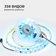 10-91 Комплект адресной светодиодной ленты 24В, 14,4Вт/м, smd5050, 60д/м, IP20, ширина подложки 10мм(белая), 2м, RGB, с аксессуарами (адаптер питания, контроллер для адресной RGB ленты с радио пультом).