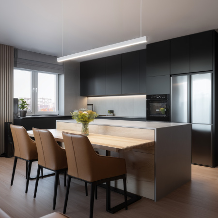 30-44 Светильник линейный, подвесной, светодиодный 60Вт, 230В/50Гц, 4500лм, 4000К, IP40, белый, 1480х40х40мм, алюминий