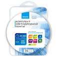 10-04 Комплект светодиодной подсветки - лента 220В, 4,8Вт/м, smd3528/2835, 60д/м, IP65, 300Лм/м, 5м, прозрачный силикон, с аксессуарами(сетевой шнур с адаптером, заглушка пластиковая, крепежи пластиковые), 6500К, холодный белый