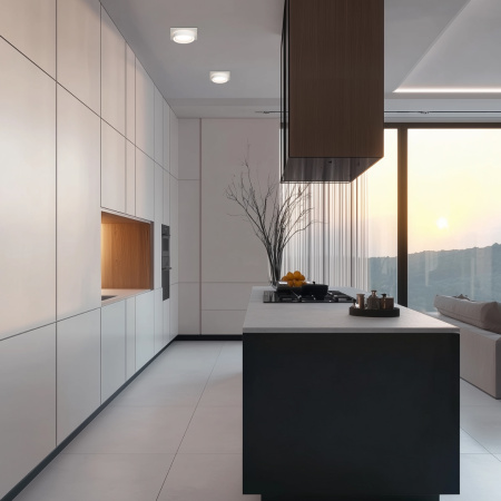 16-102 Светильник точечный, встраиваемый Ray под светодиодную лампу, 230В/50Гц, GX 53, max 15Вт, IP20, 105х105х40 (врезн. отв. 95мм), белый, алюм.+ акрил, лампа в комплект не входит