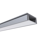 08-01 Профиль алюминиевый для светодиодной ленты, анод., П-образный , накладной, серебро, 15,2х6мм, 2м, шир. ленты до 10мм, индивидуальная упаковка (рассеиватель белый матовый, заглушки - 2шт, крепеж - 4шт)