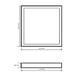 06-66 Светодиодная панель накладная квадр. 220В, 12Вт, CRI:80Ra, 960Лм, 120*120 мм,  алюминиевый корпус, встроенный изолированный драйвер, 6500K