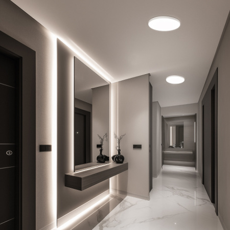 18-126 Светильник светодиодный, накладной, SPIN, 24Вт, 230В/50Гц, 2400лм, 6500К, IP40, ø230х25, круг, белый, монтажная платформа в комплекте