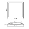 06-59 Светодиодная панель встраиваемая квадр. 220В, 15Вт, CRI:80Ra, 1200Лм, 145*129 мм, алюминиевый корпус, встроенный изолированный драйвер, 6500K