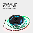 10-94 Комплект адресной светодиодной ленты 24В, 14,4Вт/м, smd5050, 60д/м, IP20, ширина подложки 10мм(черная), 5м, RGB, с аксессуарами (адаптер питания, контроллер для адресной RGB ленты с радио пультом).