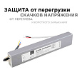 03-105 Блок питания 12В, (СТ), 75Вт, импульсный, IP67, 170-264В, 6,25А, алюм., сереб., 240х40х22мм.