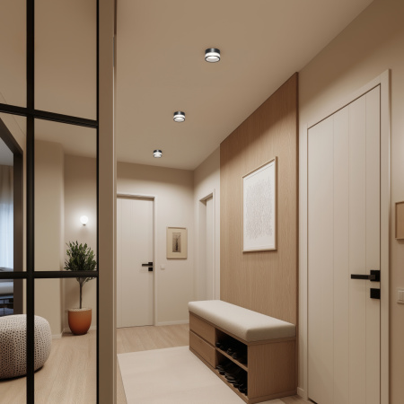 16-109 Светильник точечный, встраиваемый Sunrise под светодиодную лампу, 230В/50Гц, GX 53, max 15Вт, IP20, Ø85х50 (врезн. отв. 75мм) черный, алюм.+ акрил, лампа в комплект не входит