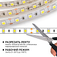 10-12 Комплект светодиодной ленты 12В с аксессуарами (блок, коннектор), smd 5050, 60 д/м, IP20, 2,5м, холодный белый