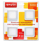 12-02 Комплект светодиодных светильников квадратных накладных,  12 В, 1,3 Вт х 4 шт, smd 3528, ТБ 12-02 Комплект светодиодных светильников квадратных накладных,  12 В, 1,3 Вт х 4 шт, smd 3528, ТБ