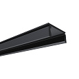 08-01-Ч Профиль алюминиевый для светодиодной ленты 10мм, П-образный, накладной, черный, 15,2х6мм, 2м, (рассеиватель черный, заглушки - 2шт.)