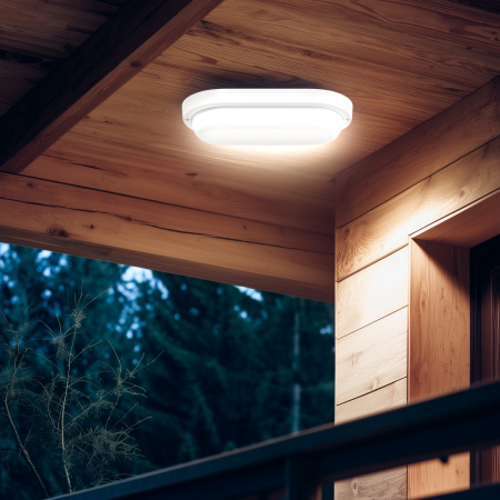 О28-12 Светильник светодиодный герметичный 18Вт, 230В/50Гц, 1350лм, 6500К, IP65, 195х95х38мм, овал, белый