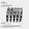 10-102 Комплект адресной светодиодной ленты 24В, 14,4Вт/м, smd5050, 60д/м, IP65, ширина подложки 10мм(черная), 10м, RGB, с аксессуарами (адаптер питания, контроллер для адресной RGB ленты с радио пультом).