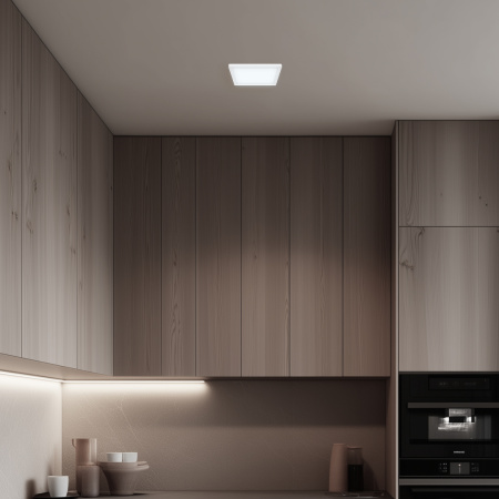 06-58 Светодиодная панель встраиваемая квадр. 220В, 12Вт, CRI:80Ra, 960лм, 120*120/85*85 мм,  алюминиевый корпус, встроенный изолированный драйвер, 6500K