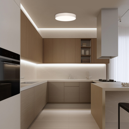 18-155 Светильник светодиодный накладной, MIN, 18Вт, 230В/50Гц, 1620лм, 4000К, IP20, ø170х35мм, белы