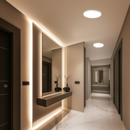 18-138 Светильник светодиодный, накладной, СПИН, 48Вт, 230В/50Гц, 4800лм, 4000К, IP40, ø500х25 мм, круг, белый, монтажная платформа в комплекте