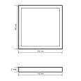 06-68 Накладная Светодиодная панель, 170*170 мм, 20Вт, 1600Лм, CRI:80Ra, ал.корпус, встроенный изолированный драйвер, ХБ