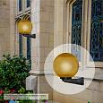 НТУ 11-60-253 Уличный светильник-шар с основанием, 250мм, рассеиватель ПММА, грани золотистый