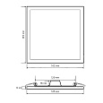 06-30 Светодиодная панель встраиваемая квадр. 220В, 15Вт, CRI:80Ra, 1200Лм, 145*129 мм,  алюминиевый корпус, встроенный изолированный драйвер, 4500К
