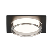 16-107 Светильник точечный, встраиваемый Shine под светодиодную лампу, 230В/50Гц, GX 53, max 15Вт, IP20, 105х105х45 (врезн. отв. 95мм), черный, алюм.+ акрил, лампа в комплект не входит