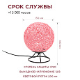 12-84 Светодиодный ночник из ротанга, 220В, 2Вт, 6 диодов, 3200K, 200Лм, 15*15*18см, розовый