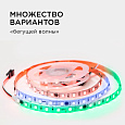10-91 Комплект адресной светодиодной ленты 24В, 14,4Вт/м, smd5050, 60д/м, IP20, ширина подложки 10мм(белая), 2м, RGB, с аксессуарами (адаптер питания, контроллер для адресной RGB ленты с радио пультом).