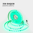 10-96 Комплект адресной светодиодной ленты 24В, 14,4Вт/м, smd5050, 60д/м, IP65, ширина подложки 10мм(белая), 5м, RGB, с аксессуарами (адаптер питания, контроллер для адресной RGB ленты с радио пультом).