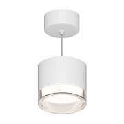 16-200 Светильник потолочный, подвесной Shine под светодиодную лампу, 230В/50Гц, GX 53, max 15Вт, IP20, Ø83х70 (длина шнура - 1м), белый, алюм.+ акрил, лампа в комплект не входит