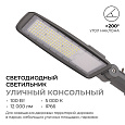 29-11 Светильник светодиодный, уличный, консольный с регулировкой наклона 100 Вт, 230В/50Гц, 12000 лм, 5000 К, IP66, КСС "Ш", 526х186х66мм, ø65мм, серый