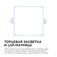 06-57 Светодиодная панель встраиваемая квадр. 220В, 8Вт, CRI:80Ra, 640Лм, 95*75мм, алюминиевый корпус, изолированный драйвер, 6500K