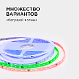 10-100 Комплект адресной светодиодной ленты 24В, 14,4Вт/м, smd5050, 60д/м, IP65, ширина подложки 10мм(белая), 10м, RGB, с аксессуарами (адаптер питания, контроллер для адресной RGB ленты с радио пультом).