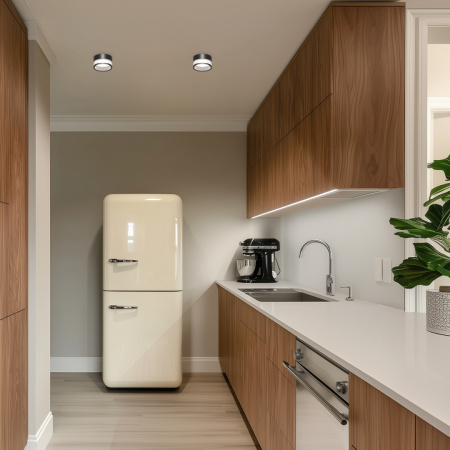 16-109 Светильник точечный, встраиваемый Sunrise под светодиодную лампу, 230В/50Гц, GX 53, max 15Вт, IP20, Ø85х50 (врезн. отв. 75мм) черный, алюм.+ акрил, лампа в комплект не входит