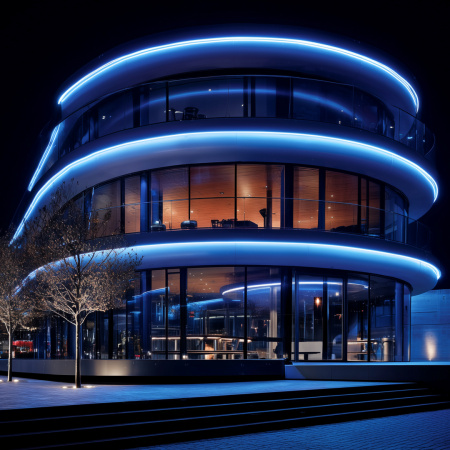 10-117 Комплект светодиодного НЕОНа 220В, 6Вт/м, синий, smd 2835, 144д/м, круглый, d=14мм, 10м, IP65,  с аксессуарами (сетевой шнур, заглушка, крепеж - 10шт)   