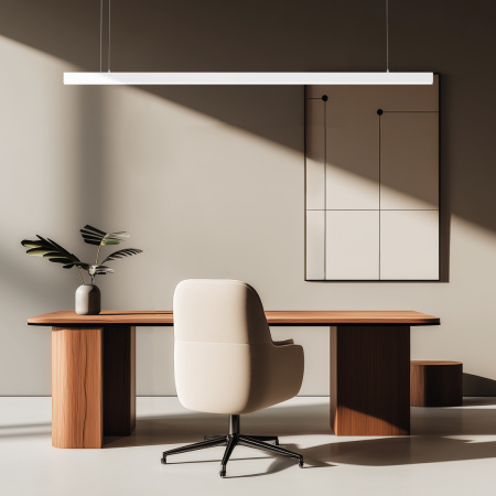 30-44 Светильник линейный, подвесной, светодиодный 60Вт, 230В/50Гц, 4500лм, 4000К, IP40, белый, 1480х40х40мм, алюминий